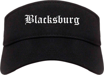 Blacksburg Virginia VA Old English Mens Visor Cap Hat Black