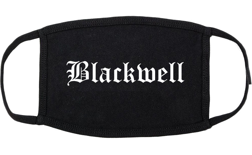 Blackwell Oklahoma OK Old English Cotton Face Mask Black