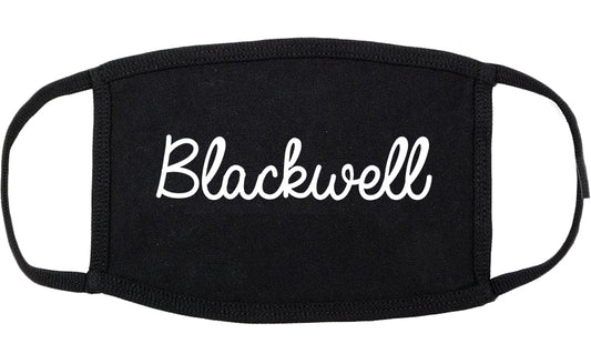 Blackwell Oklahoma OK Script Cotton Face Mask Black