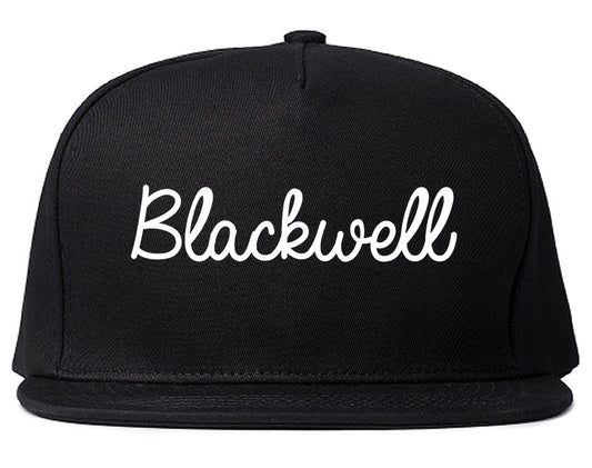 Blackwell Oklahoma OK Script Mens Snapback Hat Black