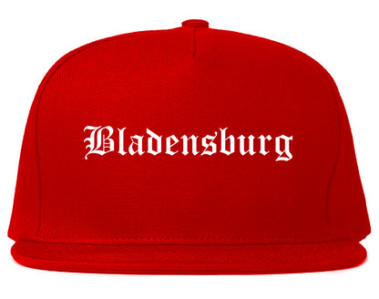 Bladensburg Maryland MD Old English Mens Snapback Hat Red
