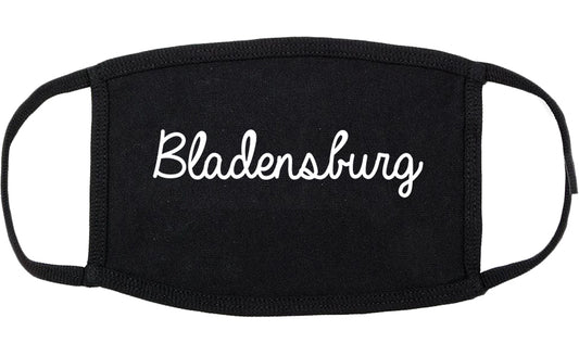 Bladensburg Maryland MD Script Cotton Face Mask Black