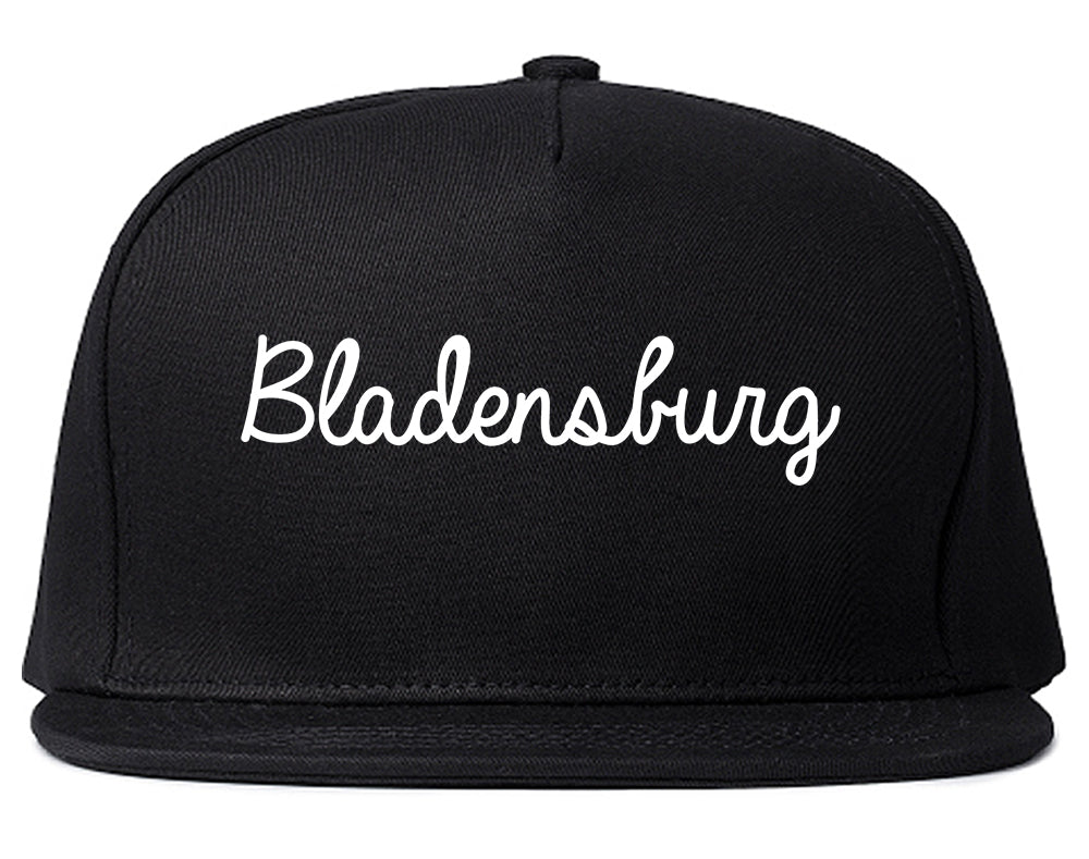 Bladensburg Maryland MD Script Mens Snapback Hat Black