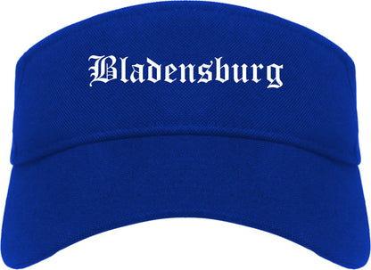 Bladensburg Maryland MD Old English Mens Visor Cap Hat Royal Blue