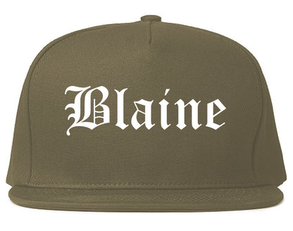 Blaine Minnesota MN Old English Mens Snapback Hat Grey
