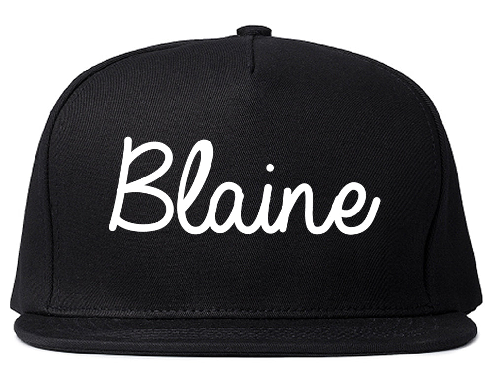 Blaine Minnesota MN Script Mens Snapback Hat Black