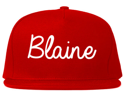 Blaine Minnesota MN Script Mens Snapback Hat Red