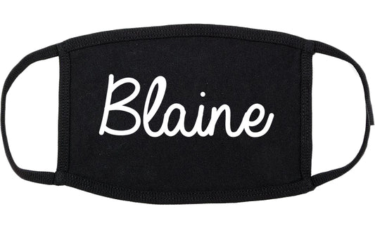 Blaine Washington WA Script Cotton Face Mask Black