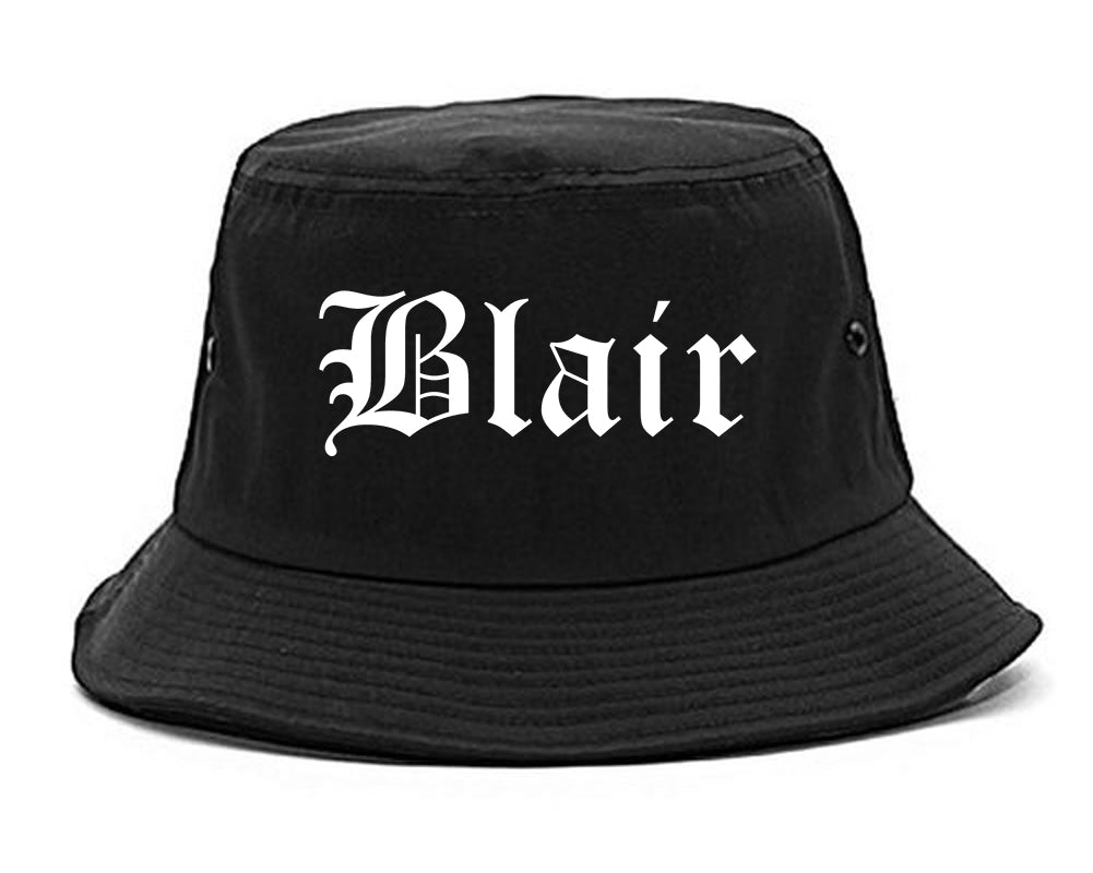 Blair Nebraska NE Old English Mens Bucket Hat Black