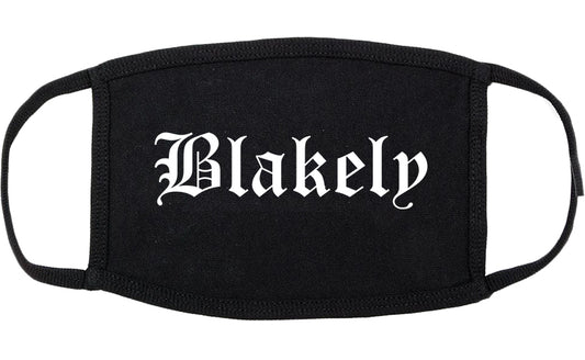 Blakely Georgia GA Old English Cotton Face Mask Black