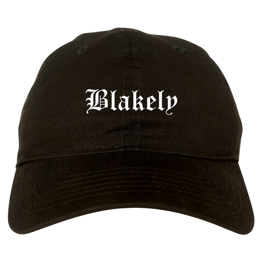 Blakely Georgia GA Old English Mens Dad Hat Baseball Cap Black