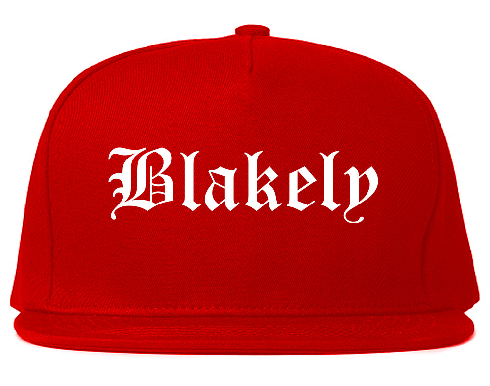 Blakely Pennsylvania PA Old English Mens Snapback Hat Red