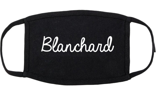 Blanchard Oklahoma OK Script Cotton Face Mask Black