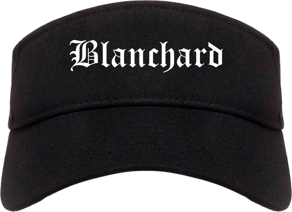 Blanchard Oklahoma OK Old English Mens Visor Cap Hat Black