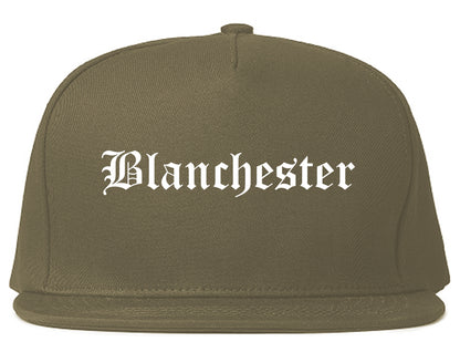Blanchester Ohio OH Old English Mens Snapback Hat Grey