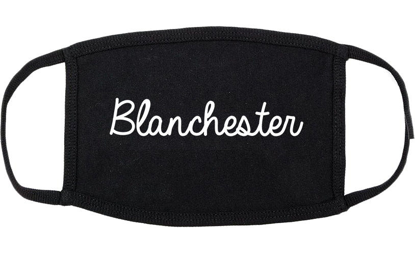 Blanchester Ohio OH Script Cotton Face Mask Black