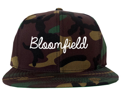 Bloomfield New Mexico NM Script Mens Snapback Hat Army Camo