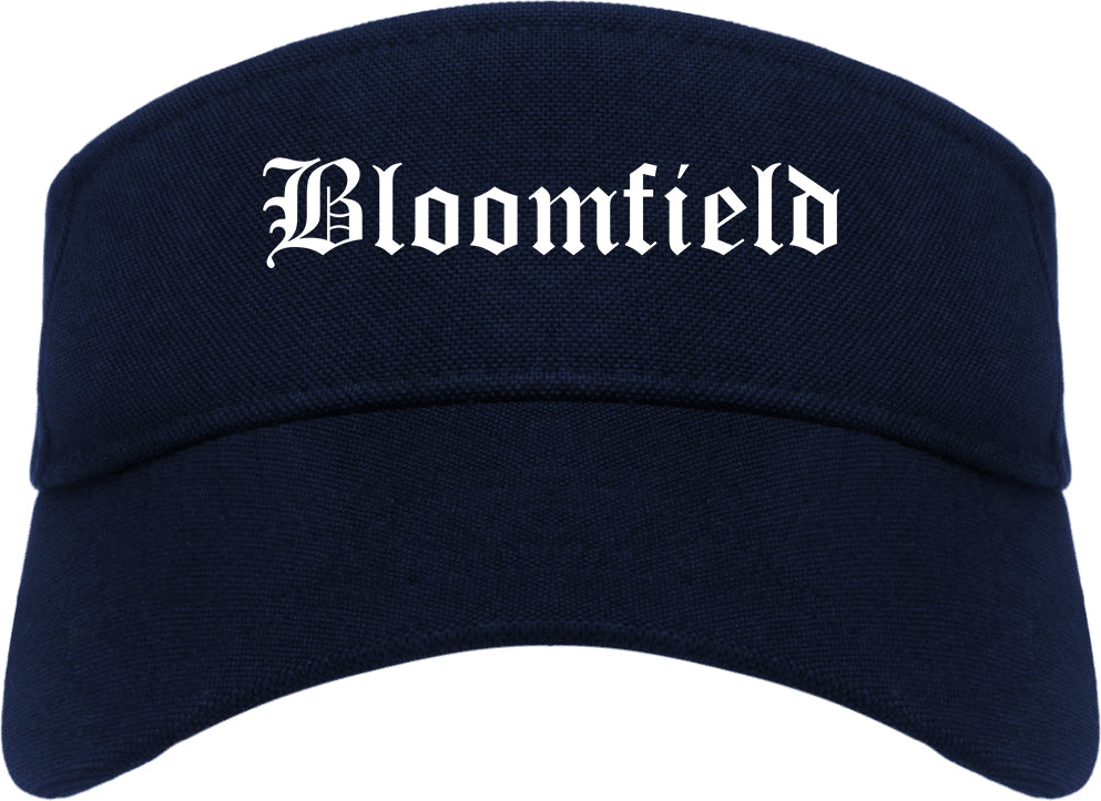 Bloomfield New Mexico NM Old English Mens Visor Cap Hat Navy Blue