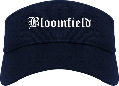Bloomfield New Mexico NM Old English Mens Visor Cap Hat Navy Blue