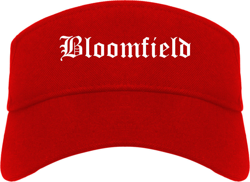 Bloomfield New Mexico NM Old English Mens Visor Cap Hat Red