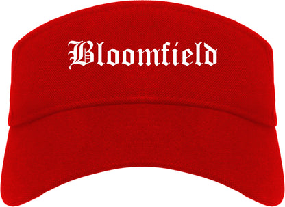 Bloomfield New Mexico NM Old English Mens Visor Cap Hat Red