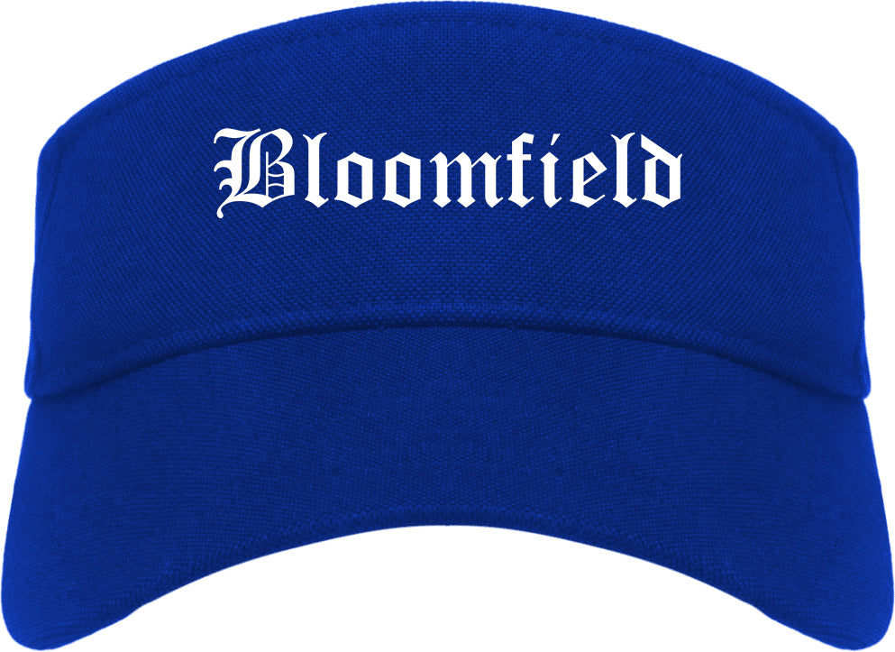 Bloomfield New Mexico NM Old English Mens Visor Cap Hat Royal Blue