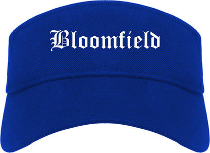 Bloomfield New Mexico NM Old English Mens Visor Cap Hat Royal Blue