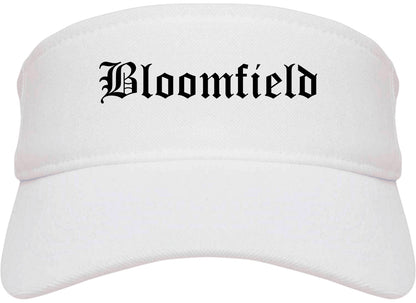 Bloomfield New Mexico NM Old English Mens Visor Cap Hat White