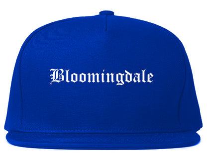 Bloomingdale Illinois IL Old English Mens Snapback Hat Royal Blue