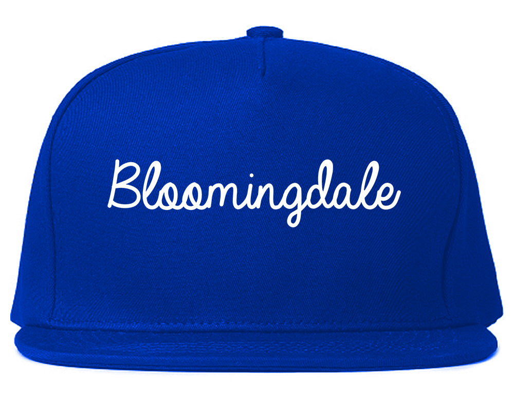 Bloomingdale Illinois IL Script Mens Snapback Hat Royal Blue