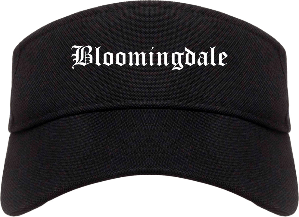Bloomingdale Illinois IL Old English Mens Visor Cap Hat Black