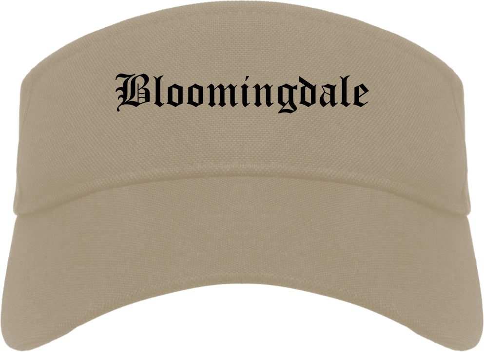 Bloomingdale Illinois IL Old English Mens Visor Cap Hat Khaki