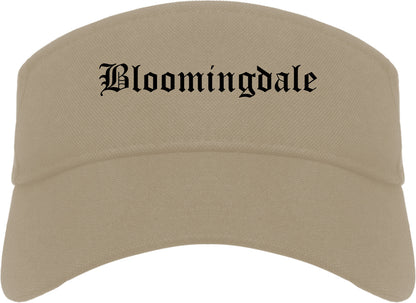 Bloomingdale Illinois IL Old English Mens Visor Cap Hat Khaki