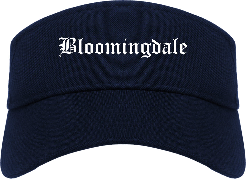 Bloomingdale Illinois IL Old English Mens Visor Cap Hat Navy Blue