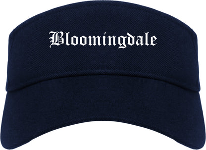 Bloomingdale Illinois IL Old English Mens Visor Cap Hat Navy Blue