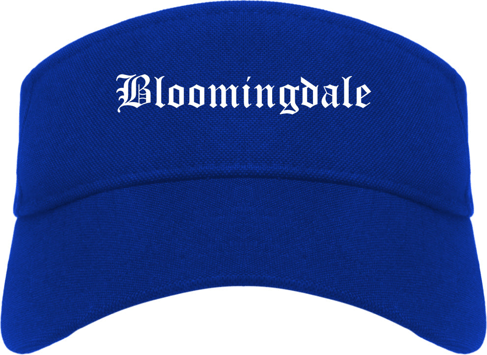 Bloomingdale Illinois IL Old English Mens Visor Cap Hat Royal Blue