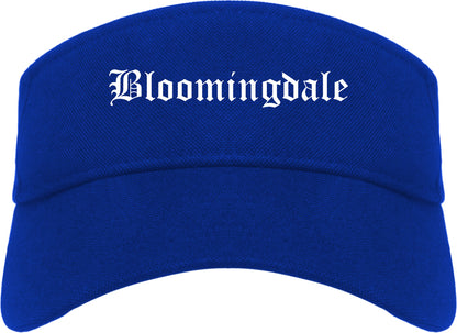 Bloomingdale Illinois IL Old English Mens Visor Cap Hat Royal Blue