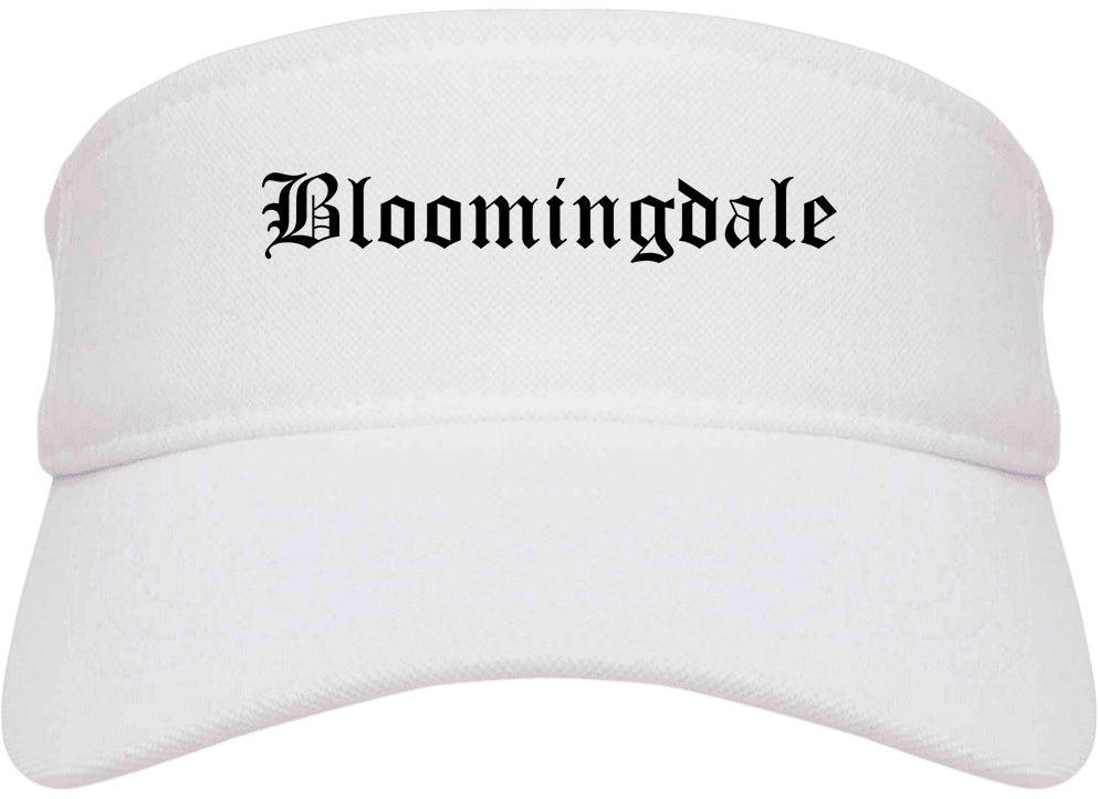 Bloomingdale Illinois IL Old English Mens Visor Cap Hat White
