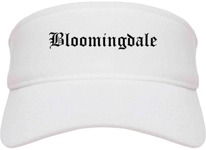 Bloomingdale Illinois IL Old English Mens Visor Cap Hat White