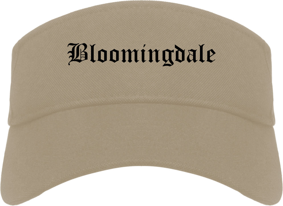 Bloomingdale New Jersey NJ Old English Mens Visor Cap Hat Khaki