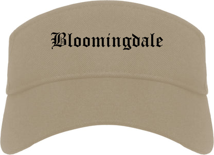 Bloomingdale New Jersey NJ Old English Mens Visor Cap Hat Khaki