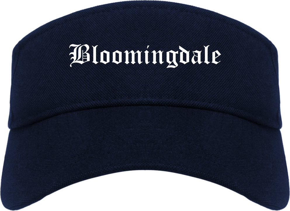 Bloomingdale New Jersey NJ Old English Mens Visor Cap Hat Navy Blue