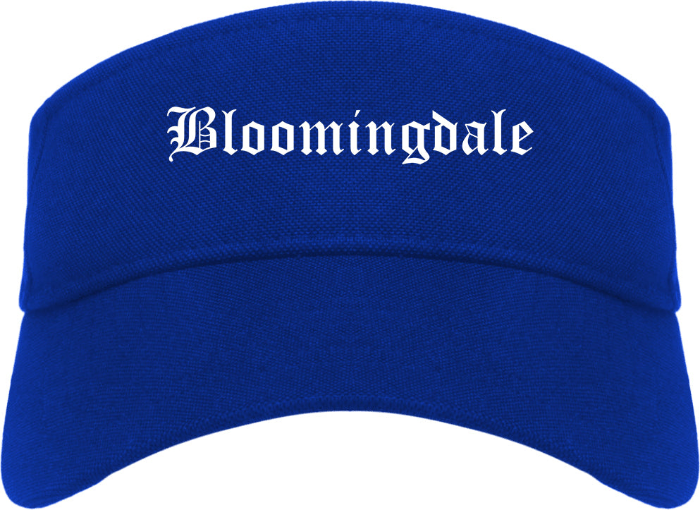Bloomingdale New Jersey NJ Old English Mens Visor Cap Hat Royal Blue