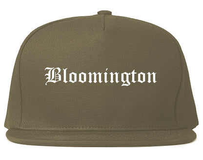 Bloomington Illinois IL Old English Mens Snapback Hat Grey