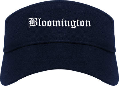 Bloomington Illinois IL Old English Mens Visor Cap Hat Navy Blue
