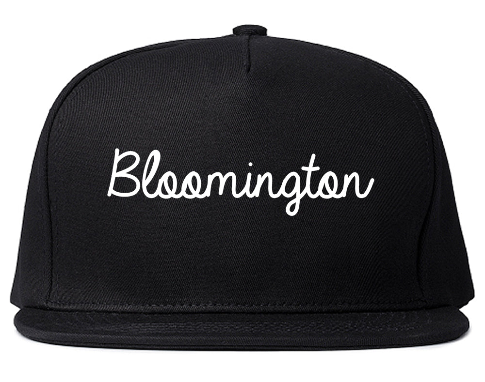 Bloomington Indiana IN Script Mens Snapback Hat Black