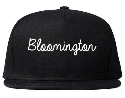 Bloomington Indiana IN Script Mens Snapback Hat Black
