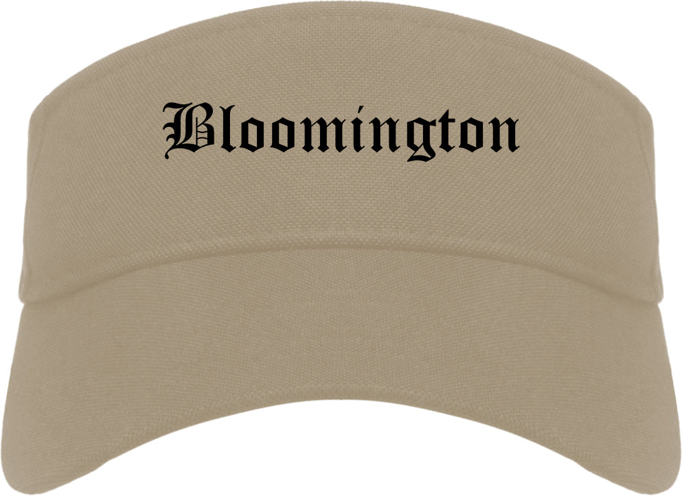 Bloomington Indiana IN Old English Mens Visor Cap Hat Khaki