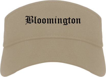 Bloomington Indiana IN Old English Mens Visor Cap Hat Khaki