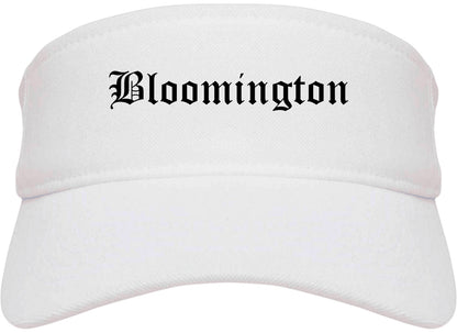Bloomington Indiana IN Old English Mens Visor Cap Hat White